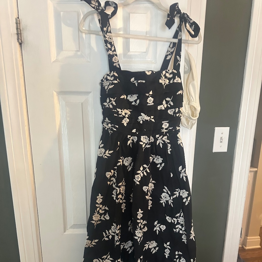 Black and white floral maxi dress